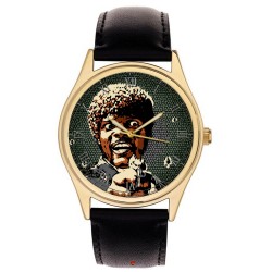 Pulp Fiction Samuel Jackson Pop Art Vintage Hollywood Cult Art Coleccionable 40 mm Brass Wrist Watch