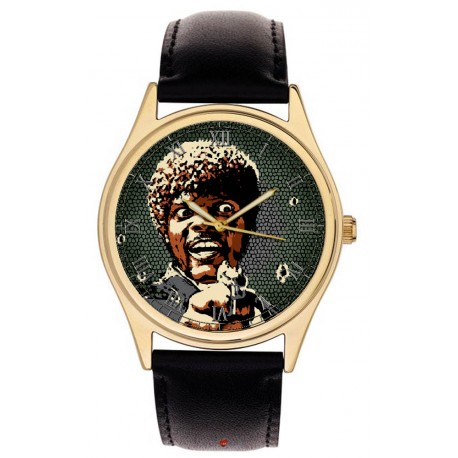 Pulp Fiction Samuel Jackson Pop Art Vintage Hollywood Cult Art Collectible 40 mm Brass Wrist Watch