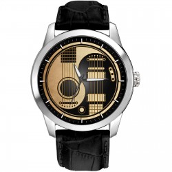 Stunning Yin Yang Guitar Art Every Guitarist's Collectible Wrist Watch. 40 mm. Brass.