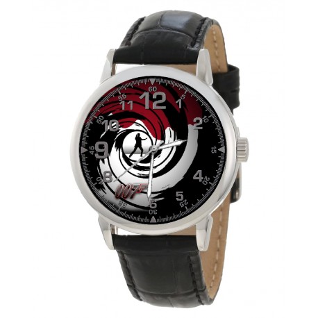 The Original James Bond 007 Spiral Art Blood-Splattered British Iconography Wrist Watch
