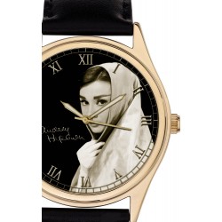 Hermosa Audrey Hepburn Hollywood Memorabilia 40 mm Reloj coleccionable