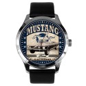 Vintage Ford Mustang Convertible Hotrod Promotional Poster Art 40 mm Collectible Wrist Watch