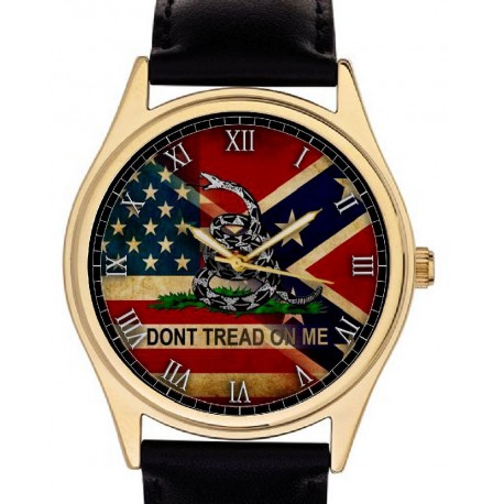 Confederate Army American Southern Nationalism "Don't Tread on Me!" Vintage Art Collectible Wrist Watch