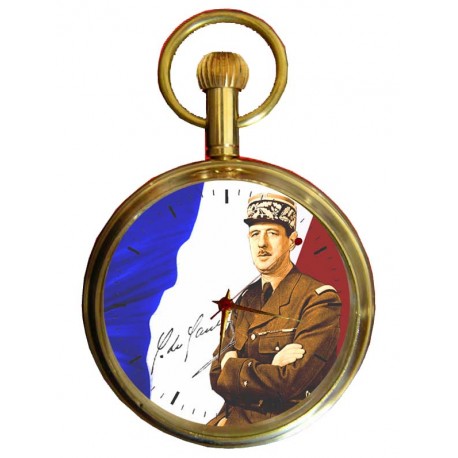 Charles de Gaulle Pocket Watch French Nationalism. Montre de poche nationalisme française