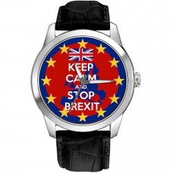 Keep Calm and Fight Brexit. Collectible British Art Remain Campaign Art 40 mm Support Watch