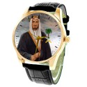 King Faisal, Vintage Arabia Saudita Royalty Patriotism Portrait Art Collectible Wrist Watch, فيصل بن عبدالعزيز آل سعود