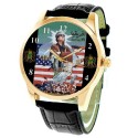 Down with America! Muammur Gaddafi Vintage Anti-American Poster Art Collectible Wrist Watch