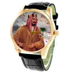 King Abdulaziz Al Saud, Founder of Saudi Arabia, Rare Portrait Art Collectible Wrist Watch, عبد العزيز بن عبد الرحمن آل سعود‎‎,