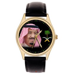 The 7 Kings of Saudi Arabia. Collectible Portrait Art Wrist Watch Set in Leather Display Case.