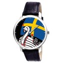 Viking Ship Art Classic Scandinavian Blue Collectible Norse Pride Wrist Watch