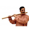8-Hole Indian Chromatic Carnatic Bass Pulangoil / Venu Bamboo Flute. 28 pulgadas. Impresionante sonido de graves