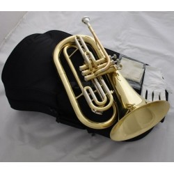 Marching Baritone Monel Valves Bb Keys Professional Gold Horn with Case