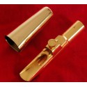 Boquilla de saxofón barítono, Eb Sax size 7, metal de latón chapado en oro