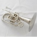 Marching Mellophone F Key Silver Nickel Finish Professional With Case
