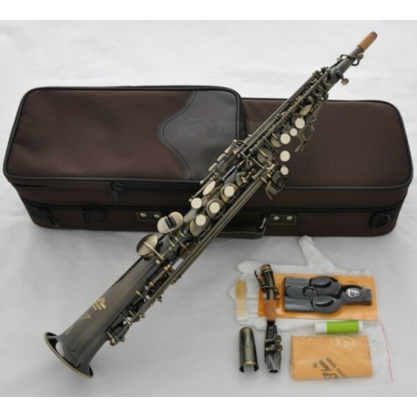 Antique Soprano Saxophone Bb High F# Straight Sax With Case. Professional Artiste Series