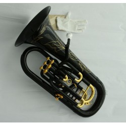 Professional Black Euphonium Horn 11'' Bell 26'' Height With Case