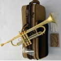 Professional Brushed Brass Trumpet B-Flat Horn Monel 5.25'' Bell