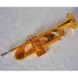 Professional Shiniest gold Plated Trumpet Heavy horn Germany Brass With case
