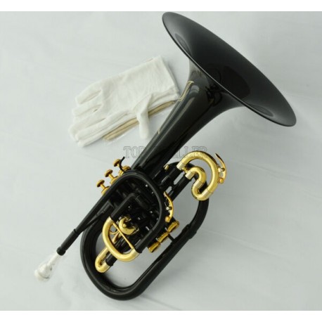 Professional Black Lacquer Marching Mellophone horn F Keys With Case