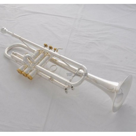 Professional Silver Trumpet Horn Reverse Leadpipe Monel Valve engraving bell