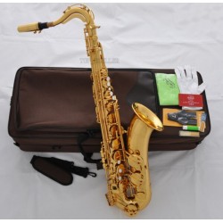 Superbrass 7000 Tenor Saxophone Bb Gold Sax High F# , German Mouthpiece