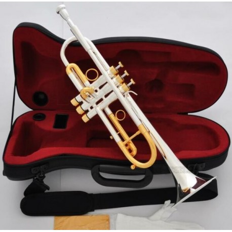 Professional Silver Gold Plated Heavy Trumpet Horn import Monel Valve Case