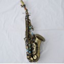 Professional Antique Bronze Curved Soprano Saxophone Sax High F# With Case