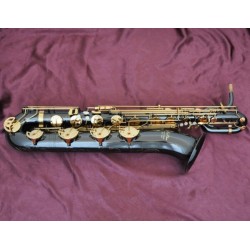 Professional. Superbrass Eb Baritone Saxophone Black Nickel Gold sax High F# Leather Case