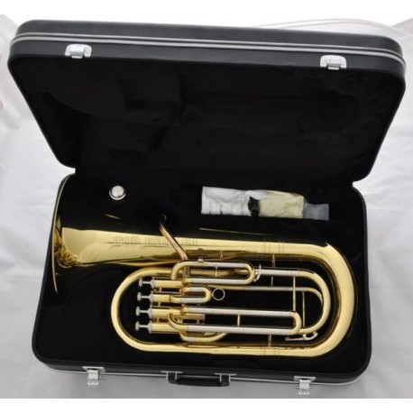 Professional Gold Euphonium 4 Pistons Bb Horn Cupronickel tuning pipe W/Case