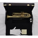 High Grade Matt Brass Superbrass Trumpet horn Monel Valves Leather Case 2 Mouthpiece