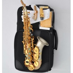 Professional Curved Soprano Saxophone Matt Rose Brass sax Cupronickel Bell With 2-Neck