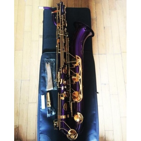 Purple Baritone Saxophone Professional Bari sax Eb (Low A Key) Very Beautiful