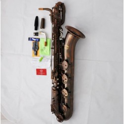 Professional Red Antique Brass Baritone Saxophone Superbrass Bari Sax With Case