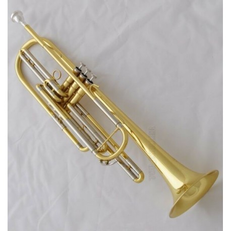 Professional Gold 3 Piston Valve Bass Trumpet Horn Bb Key Free case Shipping