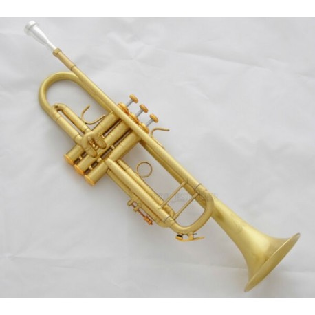 Professional Matt Brass Bb Trumpet horn 4-7/8" Bell Monel Valves With case