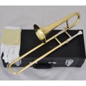 Top Gold Lacquer Slide Trumpet Bb Horn Sopano Trombone with Case Mouthpiece
