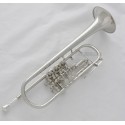Professional. Silver Nickel Plated 3 Rotary Valves Trumpet Bb Key Horn With Case
