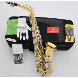 Professional Superbrass 5000 Alto Saxophone Eb Sax Gold Body Silver Key