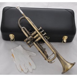 High grade Antique Brass Trumpet Horn Bb Keys Leather Case
