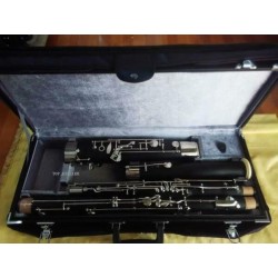 Professional Black Short Reach C Tone Bassoon Silver Key 2Pc Cupronickel Bocal +Case