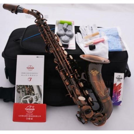 Professional Superbrass Red Antique Curved Soprano Saxophone High F# Key Bb Sax