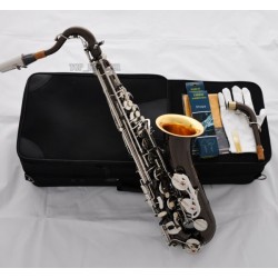 Professional Black Nickel Silver C Melody saxophone Gold Bell Sax Hand Engraving