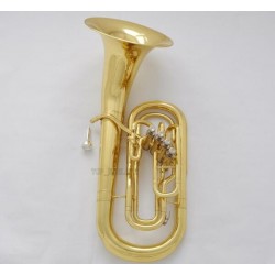 Professional Golden Lacquer 4 Front Action Piston Marching Euphonium Horn EST