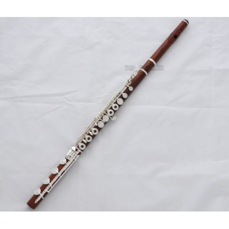 Concert Rosewood Flute In-Line G# Bb Foot 18 holes for Professional Musicians