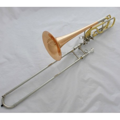 Professional Double Rotor Bass Trombone Rose Brass Bell Bb/F/G/Db Horn Case