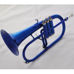 Professional Blue Lacquer Flugelhorn Bb Flugel Beautiful horn Monel Valve With Case