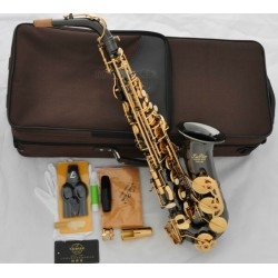 Professional Superbrass Eb Black Nickel Alto Saxophone High F# Sax with Case