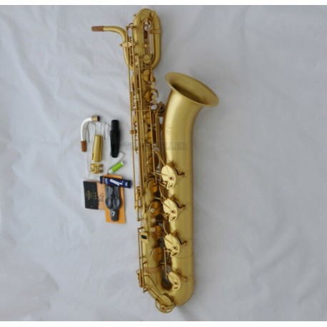 Professional Superbrass Eb Yellow Antique Baritone Saxophone Low A key 2 Neck +Case