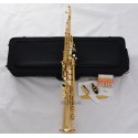 Professional Gold Neck Built-in Soprano Saxophone sax High F# + Metal Mouthpiece