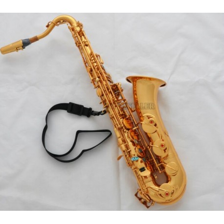Professional Gold C Melody Saxophone Sax High F# ABALONE Shell +2Necks With Case